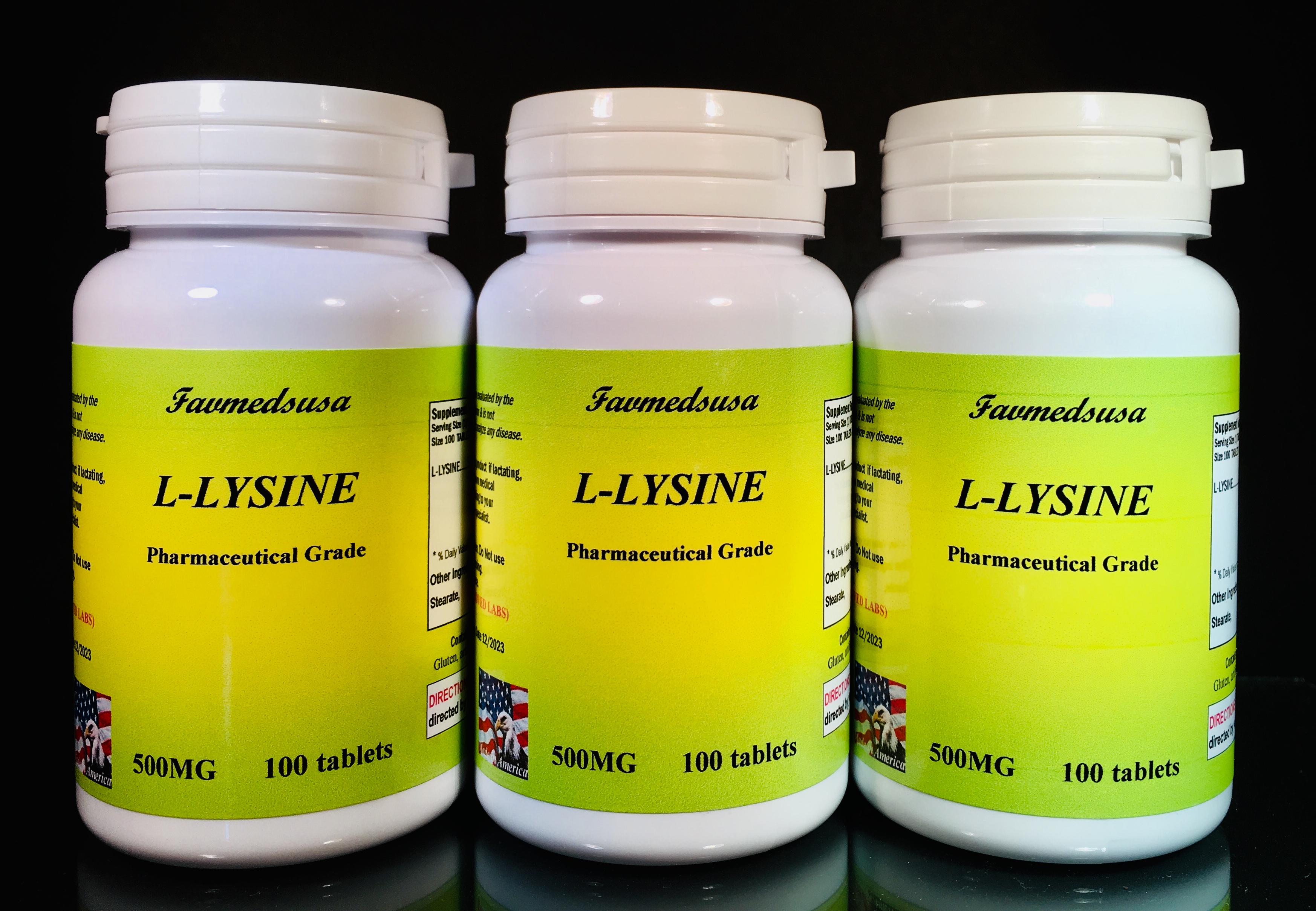 L-Lysine 500mg - 300 (3x100) Tablets